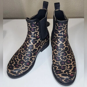 J. CREW Pull on Leopard Short Ankle Boot